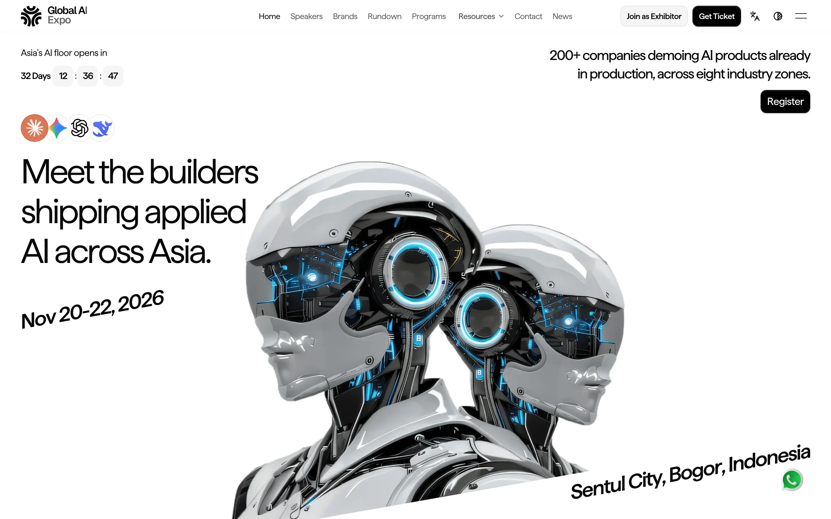 Global AI Expo on a desktop browser