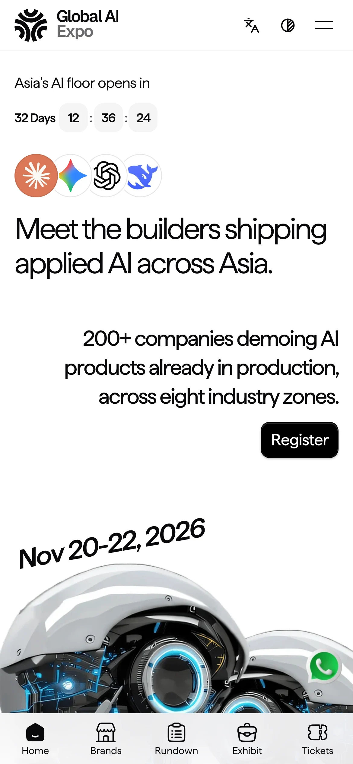 Global AI Expo on a phone