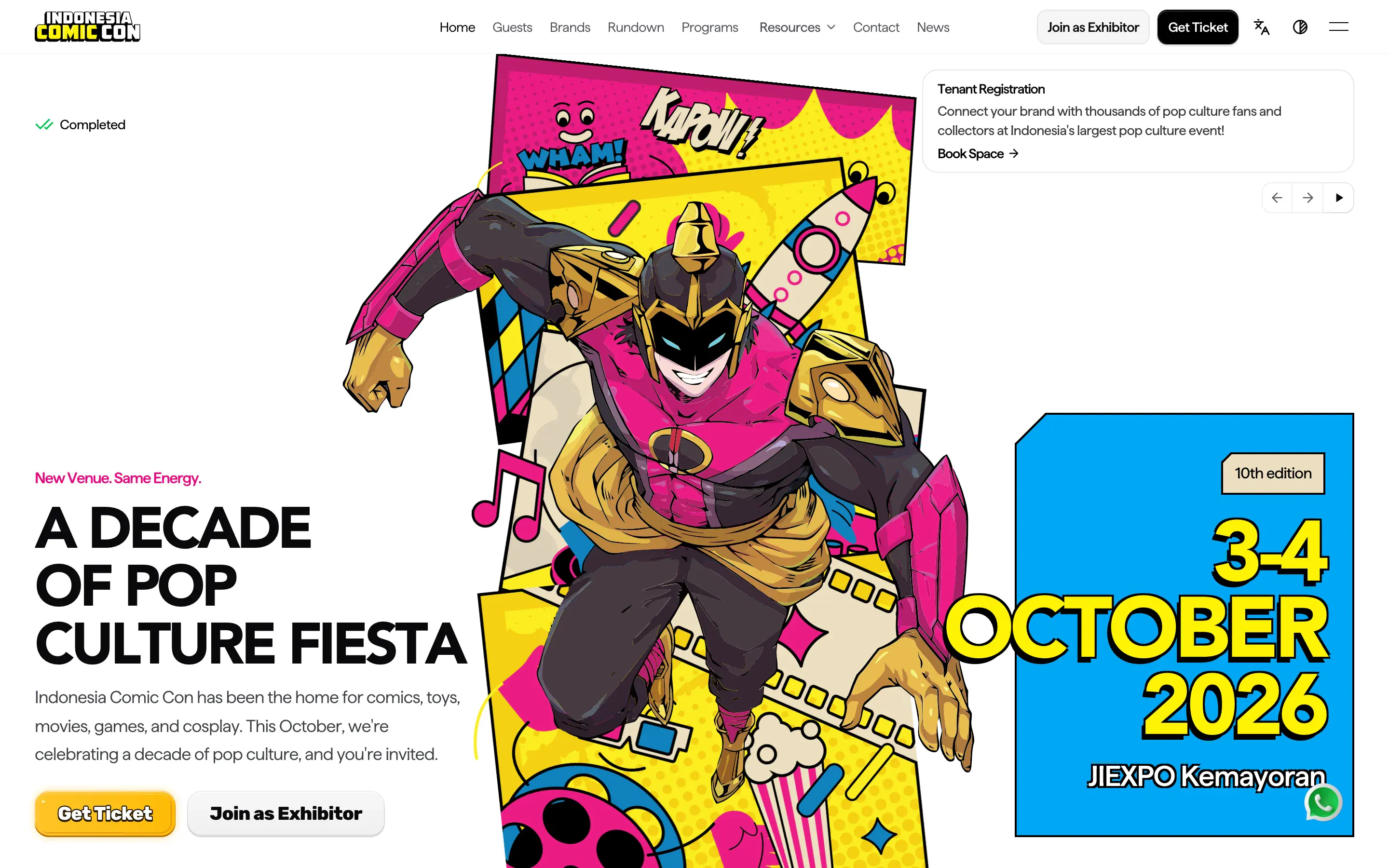 Indonesia Comic Con on a desktop browser