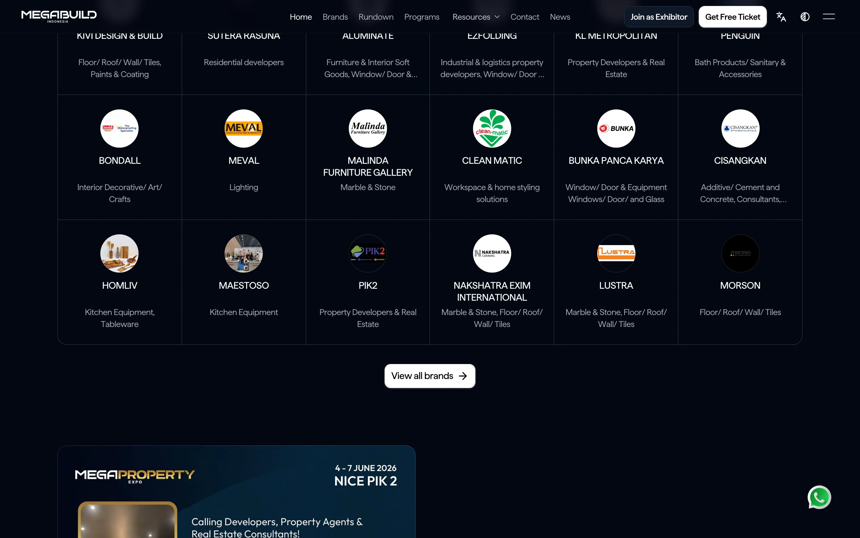 Megabuild Indonesia on a desktop browser