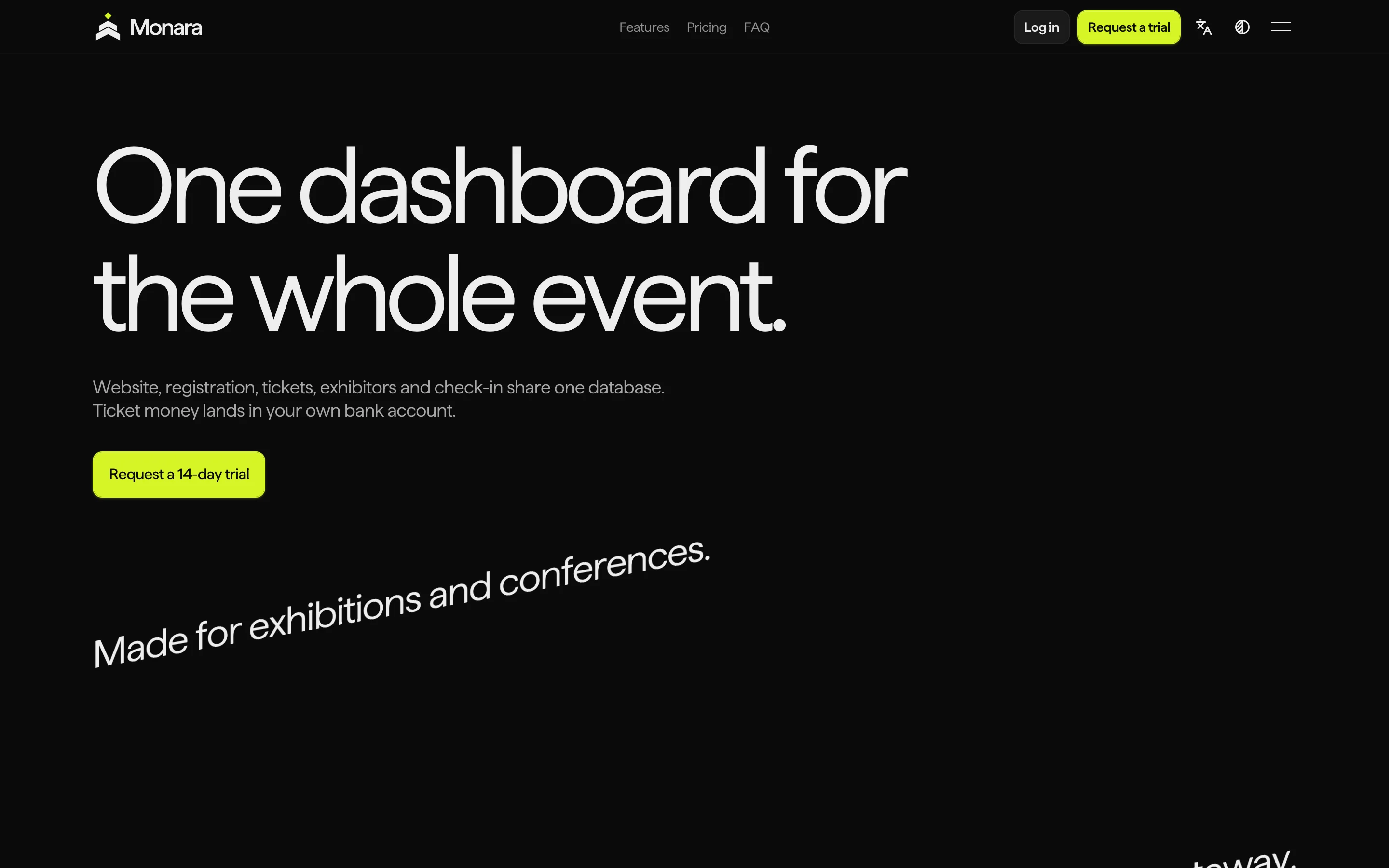 Monara on a desktop browser