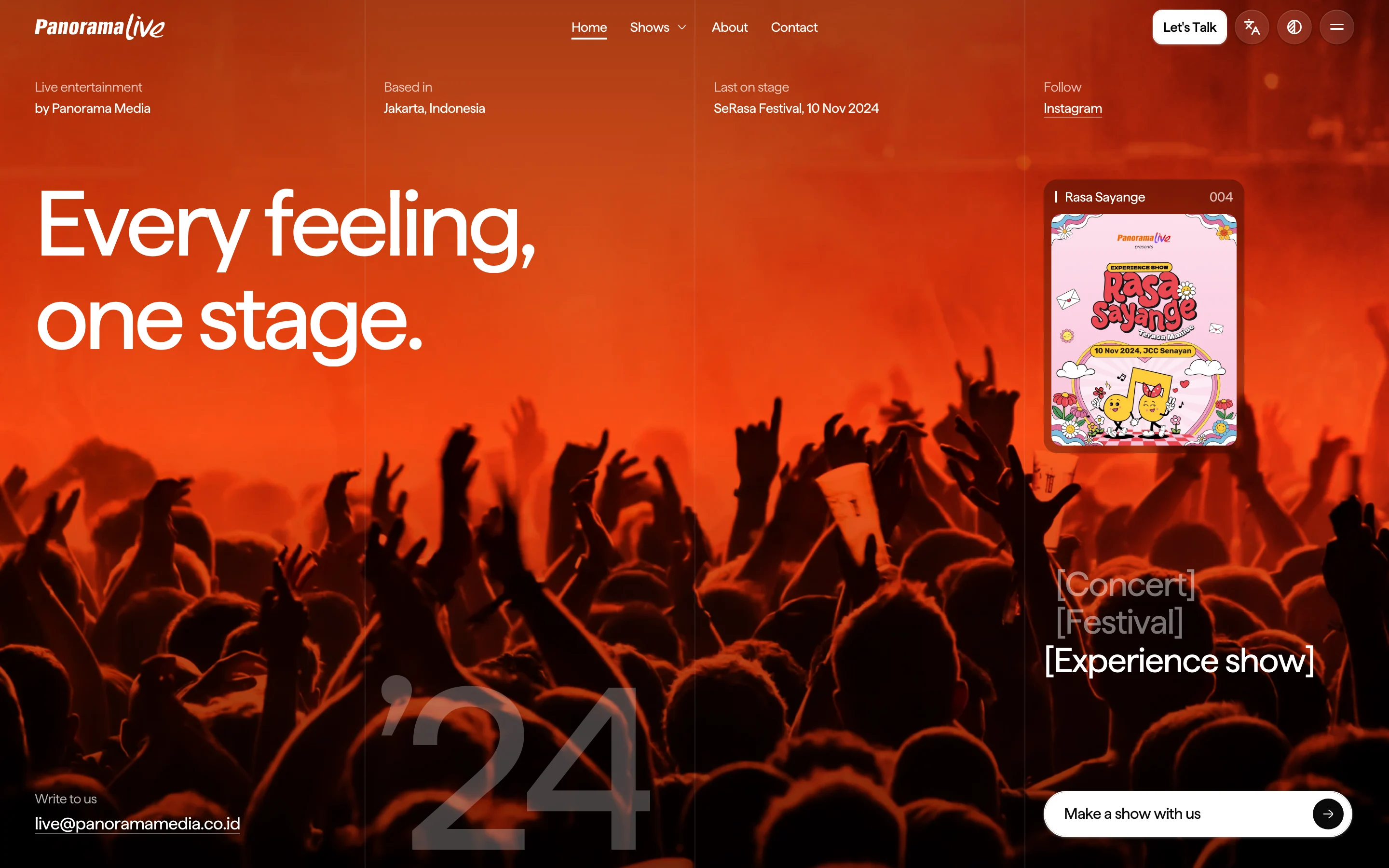 Panorama Live on a desktop browser